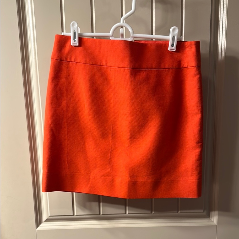 J. Crew Orange Pencil Mini Skirt for Work